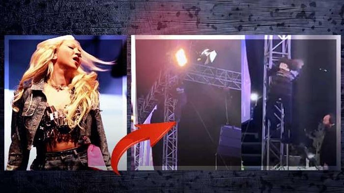 Ece Seçkin konserinde sahneye tırmanan seyirci paniği! Konser yarıda kesildi.