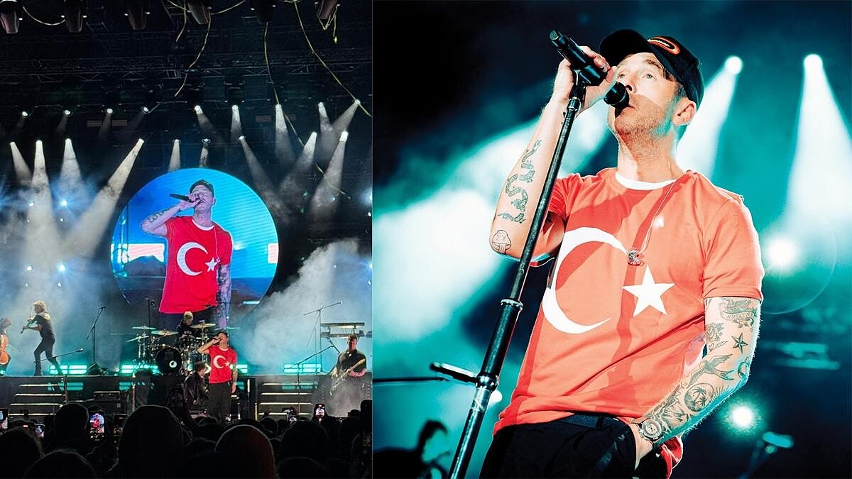 OneRepublic İstanbul'da Türk bayrağı jestiyle sahne aldı