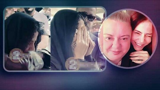 Simge Sağın'ın acı dolu veda anı: Ablası Nilay Sağın'ı son yolculuğuna uğurluyor