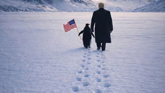 ABD Başkanı Donald Trump'ın Grönland'da penguen görselini kullanması sosyal...