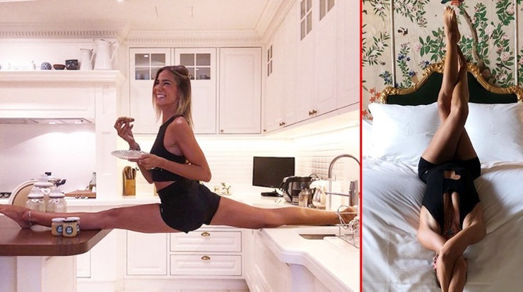 Zeynep Tokuş'tan Süpürge Sopasıyla Yoga Şovu