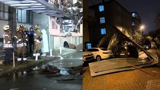 İstanbul'da Fırtına Çatıları Uçurdu, Ulaşım Felç Oldu