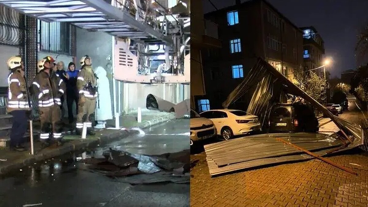 İstanbul'da Fırtına Çatıları Uçurdu, Ulaşım Felç Oldu