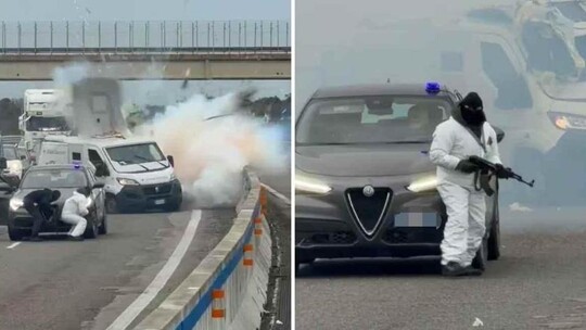 İtalya'nın güneyinde sabah saatlerinde film sahnelerini aratmayan şiddetli bir...