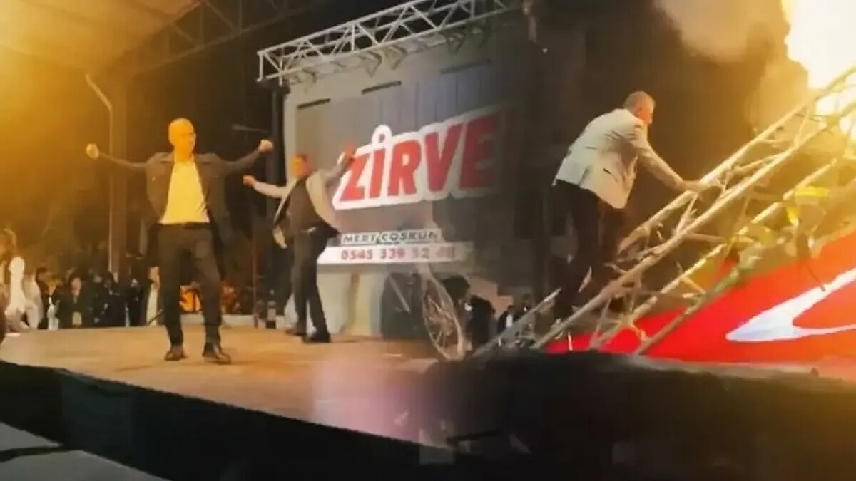 Kuyucak Belediye Başkanı Ölümden Döndü! Sahne Çöktü...