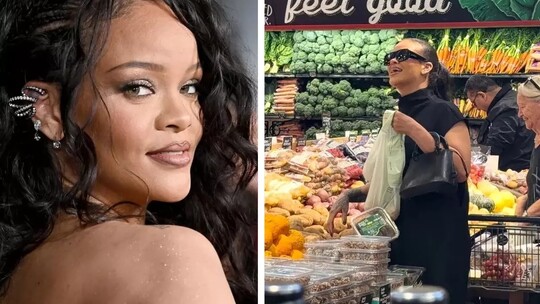 Dünyaca ünlü şarkıcı Rihanna, Los Angeles'ta bir süpermarkette kendi alışverişini...