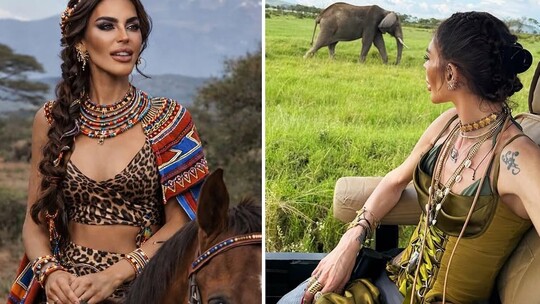 Süreyya Yalçın, Afrika safarisinden paylaştığı fotoğraflarla sosyal medyada...