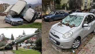 Denizli'de Fırtına Çatıları Uçurdu Teleferik Kapatıldı