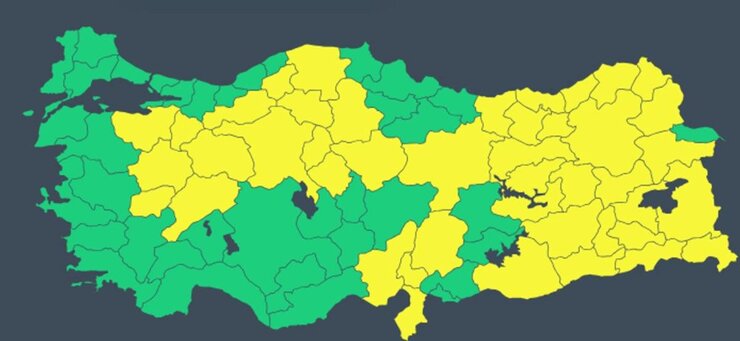 Meteoroloji 44 İl İçin Sarı Uyarı Verdi Kar Ve Buzlanma Geliyor