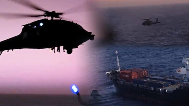 ABD Deniz Piyadeleri, İran limanlarına yönelik ablukayı ihlal ettiğinden şüphelenilen...