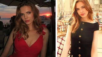 Berke Özer İçin Elma Soyan Fransız Model Gloria Dinov