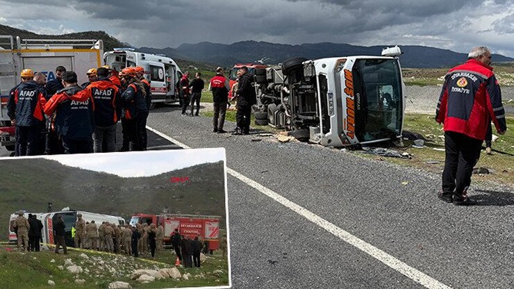 Diyarbakır-Bingöl kara yolunda kontrolden çıkan yolcu midibüsü devrildi; kazada...