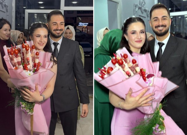 Kahramanmaraşlı Kebapçı Kız Arkadaşına Et Buketiyle Sürpriz Yaptı