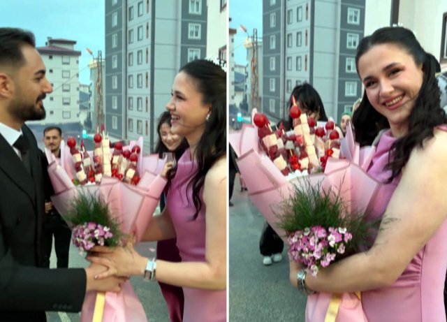 Kahramanmaraşlı Kebapçı Kız Arkadaşına Et Buketiyle Sürpriz Yaptı