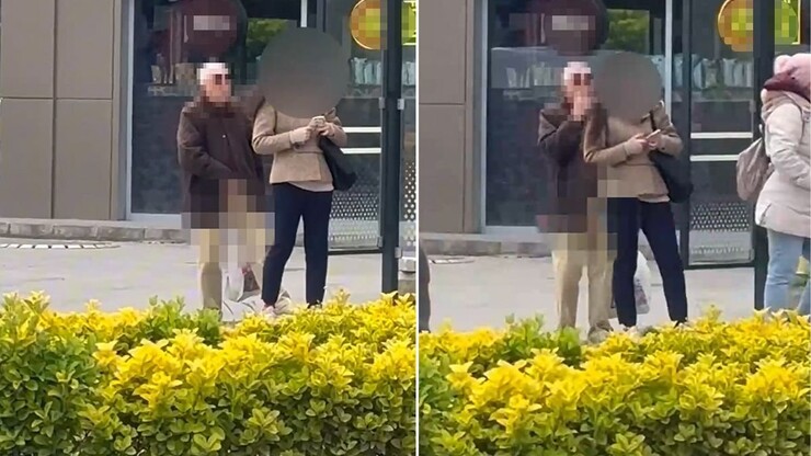 Maltepe'de bir otobüs durağında bekleyen kadına yönelik taciz görüntüleri sosyal...