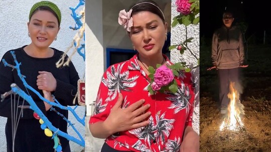 Nurgül Yeşilçay Met Gala'dan ilham alarak oğlunun kırmızı gömleğiyle Hıdırellez'i...