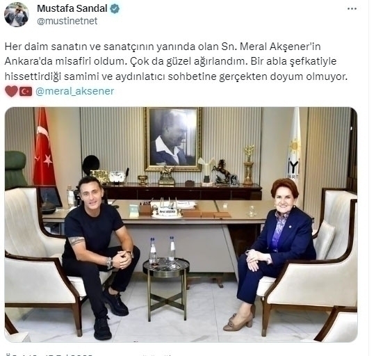Mustafa Sandal, İyi Parti Genel Başkanı Meral Akşener'i Ziyaret Etti