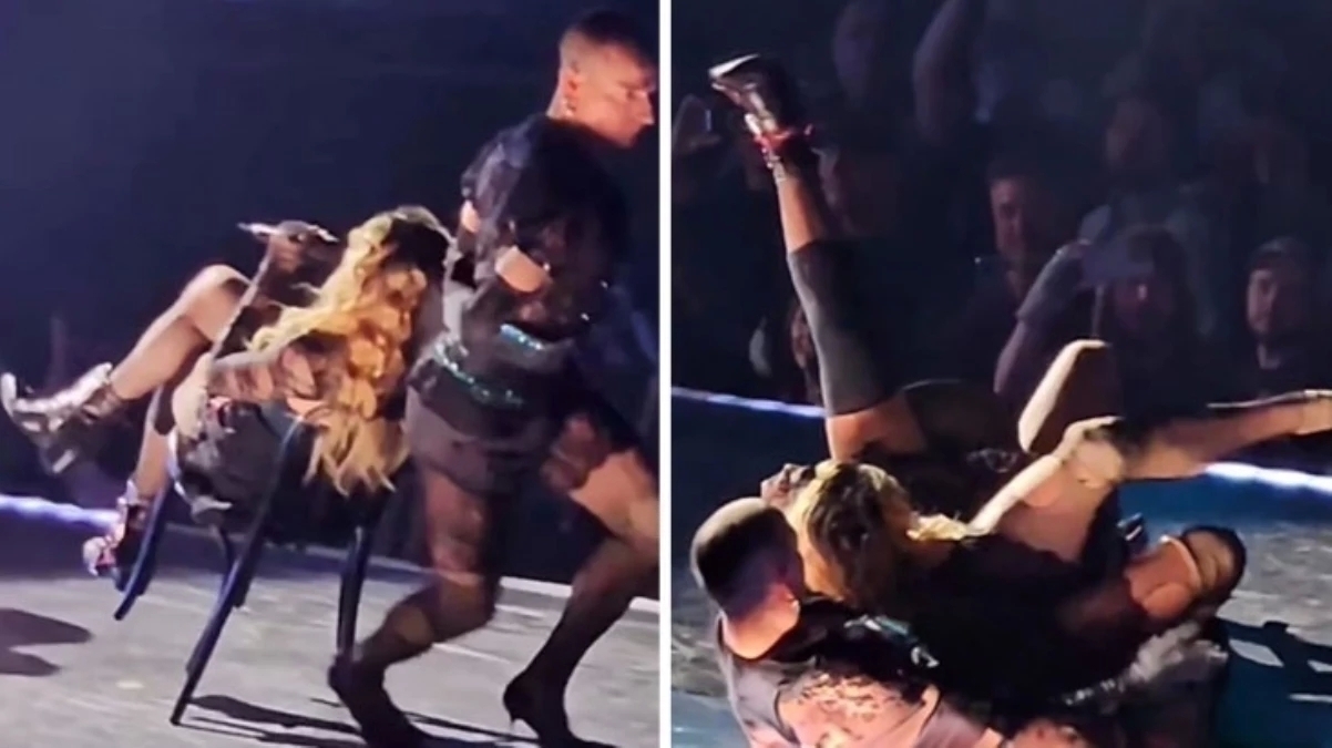 Madonna, Konserde Düştü! Profesyonelliği Şaşırttı...